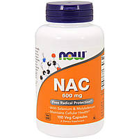Ацетилцистеин NAC (N-Acetyl Cysteine) Now Foods 600 мг 100 вегетарианских капсул TT, код: 7701194