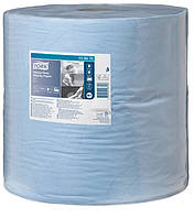 Бумага для протирки в рулонах Tork Advanced повышенной прочности, голубая, 2 слоя, 340 м, 1000 листов, 1 рулон