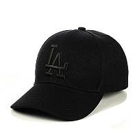 Молодежная кепка c вышивкой "LA" черный с черной вышивкой