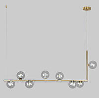 Длинная люстра на 8 ламп с прозрачными плафонами Lightled 61-V1026-8 BRZ+CL IN, код: 8123745