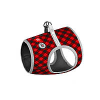 Шлея для собак мягкая WAUDOG Clothes Шотландка красная XS4В 36-39 см С 26-28 см IN, код: 7564348