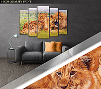 Модульна картина Poster-land у вітальню спальню Прайд левів Art-253_5 ( 80х118см ) Poster-l IN, код: 6501917