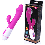 Жіночий вібратор реалістичний з відростком кліторальним, стимулятор вагіни та клітор, Інтимні іграшки, фото 4