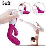 Жіночий вібратор реалістичний з відростком кліторальним, стимулятор вагіни та клітор, Інтимні іграшки, фото 10