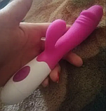 Жіночий вібратор реалістичний з відростком кліторальним, стимулятор вагіни та клітор, Інтимні іграшки, фото 8