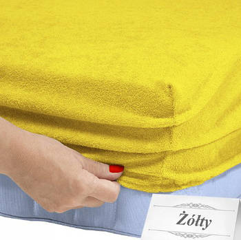 Махрове простирадло на гумці Roza Золото 100х200+20 см