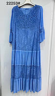 Жіноче плаття батальне довге з мереживом розмір 52-58, колір уточнюйте під час замовлення