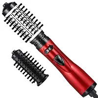 Фен-расчёска для укладки волос Gemei GM-4829 с вращением 1000W Red (3_03462) ES, код: 8152955