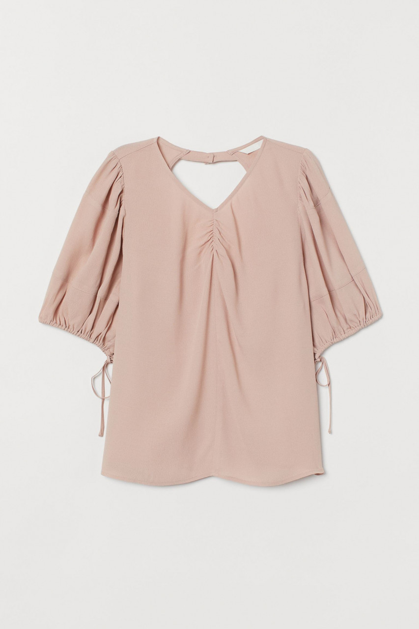 Блузка з рукавами-буфами для жінки H&M 0870290-003 M рожевий