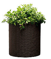 Плетеный цветник Medium Cylinder Planter коричневый