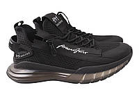 Кросівки чоловічі з текстилю на низькому ходу на шнурівці колір Чорний Arees 92-21DK 44 IN, код: 7435269