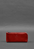 Кожаное портмоне-купюрник на молнии 14.0 красный BlankNote ES, код: 8132969
