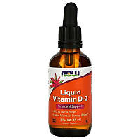 Вітамін Liquid Vitamin D-3 Now Foods рідкий 10 мкг (400 МО) 59 мл ET, код: 7701069