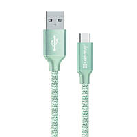 Кабель ColorWay USB-USB Type-C (2.4А) 2м Mint (CW-CBUC008-MT) SM, код: 1901721