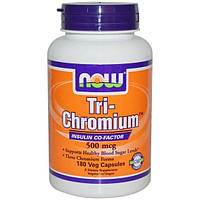 Микроэлемент Хром NOW Foods Tri-Chromium 500 mcg 180 Veg Caps ET, код: 7518597
