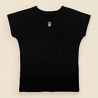 Женская футболка Dexters с вышивкой герба Украины S черный (131630568750) IN, код: 8335596