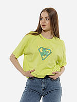 Женская футболка оверсайз L лимонный Dias ЦБ-00218103 IN, код: 8420741