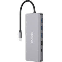 Порт-репликатор Canyon DS-12, 13 in 1 USB-C hub, 2*HDMI, Gigabit Ethernet, VGA, 3*USB3.0, PD\/100W, 3.5mm