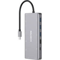 Порт-реплікатор Canyon DS-12, 13 in 1 USB-C hub, 2*HDMI, Gigabit Ethernet, VGA, 3*USB3.0, PD\/100W, 3.5mm audio jack (CNS-TDS12)