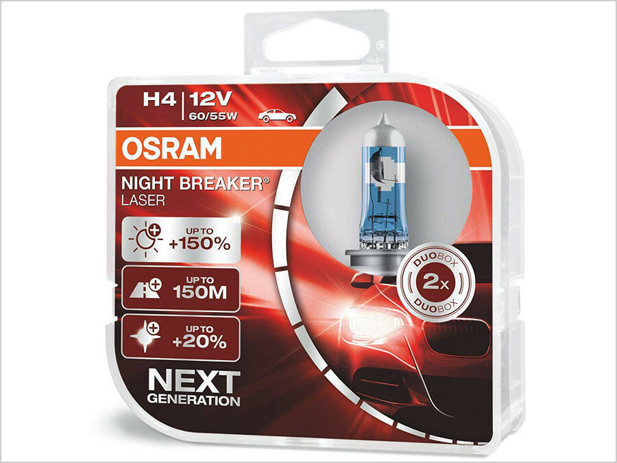 Лампа головного света Osram H4 60/55W Night Breaker Laser -2024150% 64193NBL150 - фото 1 - id-p2164643127