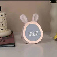 Детский часы будильник кролик, настольные цифровые часы