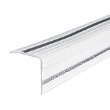 Плинтус РР самоклеющийся 2300х140х4мм Белый с серой полоской (D) SW-00001809, фото 2