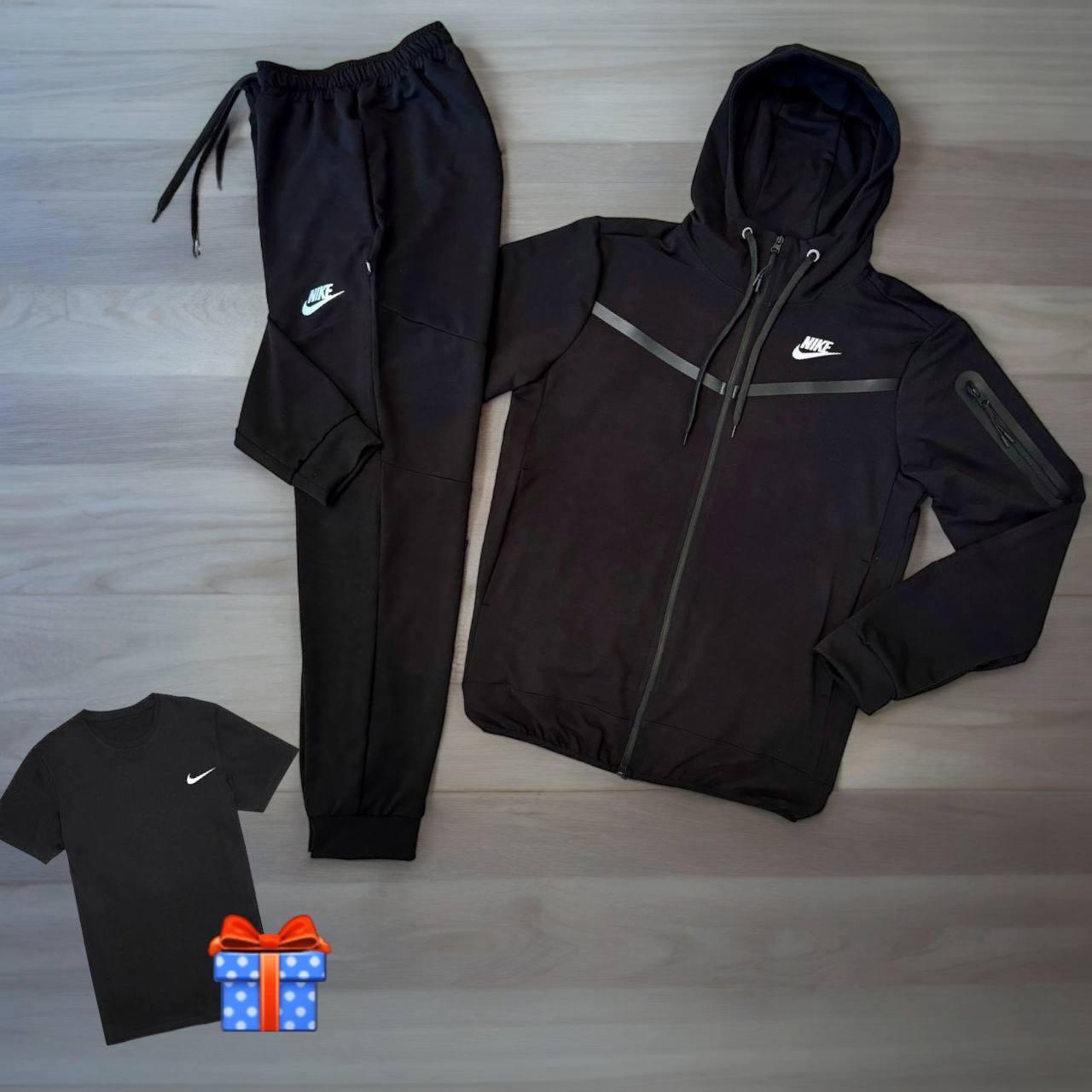 Спортивний костюм чоловічий Nike Tech fleece весна осінь підлітковий костюм найк теч фліс чорний