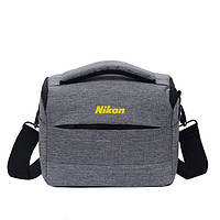Сумка для фотоаппарата Nikon D противоударный чехол Серый с черным (IBF063SB) ES, код: 6623189