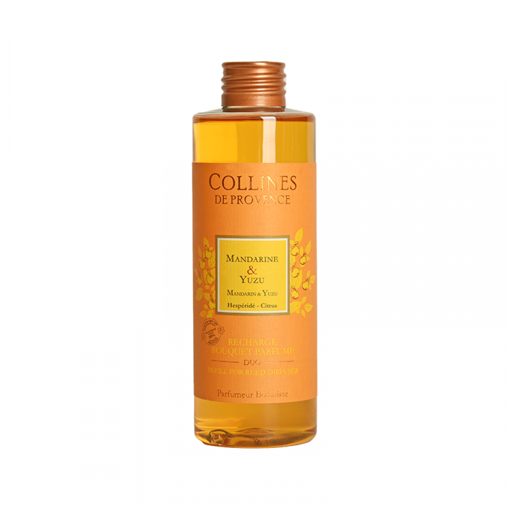 Наповнювач для аромадифузора Мандарин і юдзу Collines de Provence, 200 мл