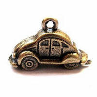 Метал. підвіска "машинка 3D" бронза (2,3х1 см) 5 шт. в уп.