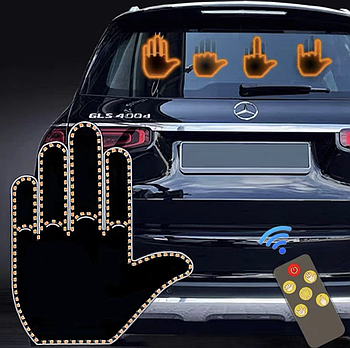 Підсвічування автомобільна LED долоня на заднє скло з пультом та жестами 3 режими