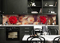 Наклейка виниловая кухонный фартук Zatarga Цветы в фокусе 600х2500 мм IN, код: 5562161