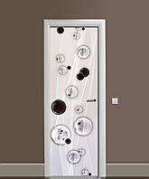 Наклейка на дверь Zatarga «Чёрно-белые капли» 650х2000 мм виниловая 3Д наклейка декор самокле IN, код: 6509581