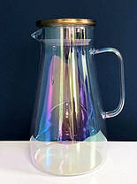 Глек із кришкою скляний "Аква", 1600мл, Градієнт, фото 2