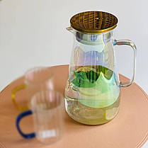 Глек із кришкою скляний "Аква", 1600мл, Градієнт, фото 4