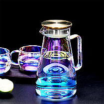 Глек із кришкою скляний "Аква", 1600мл, Градієнт, фото 5