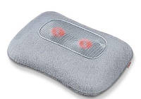 Масажна подушка Beurer для плечей, шиї, спини та ніг, від мережі , 1,34кг, 4 головки шиацу, підігрів, сірий