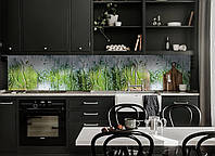 Наклейки кухонный фартук Zatarga Дождь на стекле 650х2500мм Зеленый (Z180266 1) IN, код: 5562851