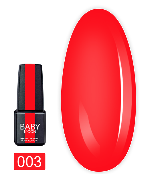 Гель-лак Baby Moon Perfect Neon No003 яскраво-червоний 6 мл