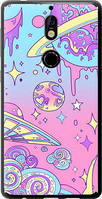 Чехол на Nokia 7 Розовая галактика из силикона FCh_0006077