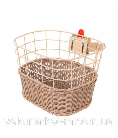 Кошик Green Cycle GCB-13-1 сталевий із побутовим кріпленням на винос 1", бежевий, обплетений пластиком
