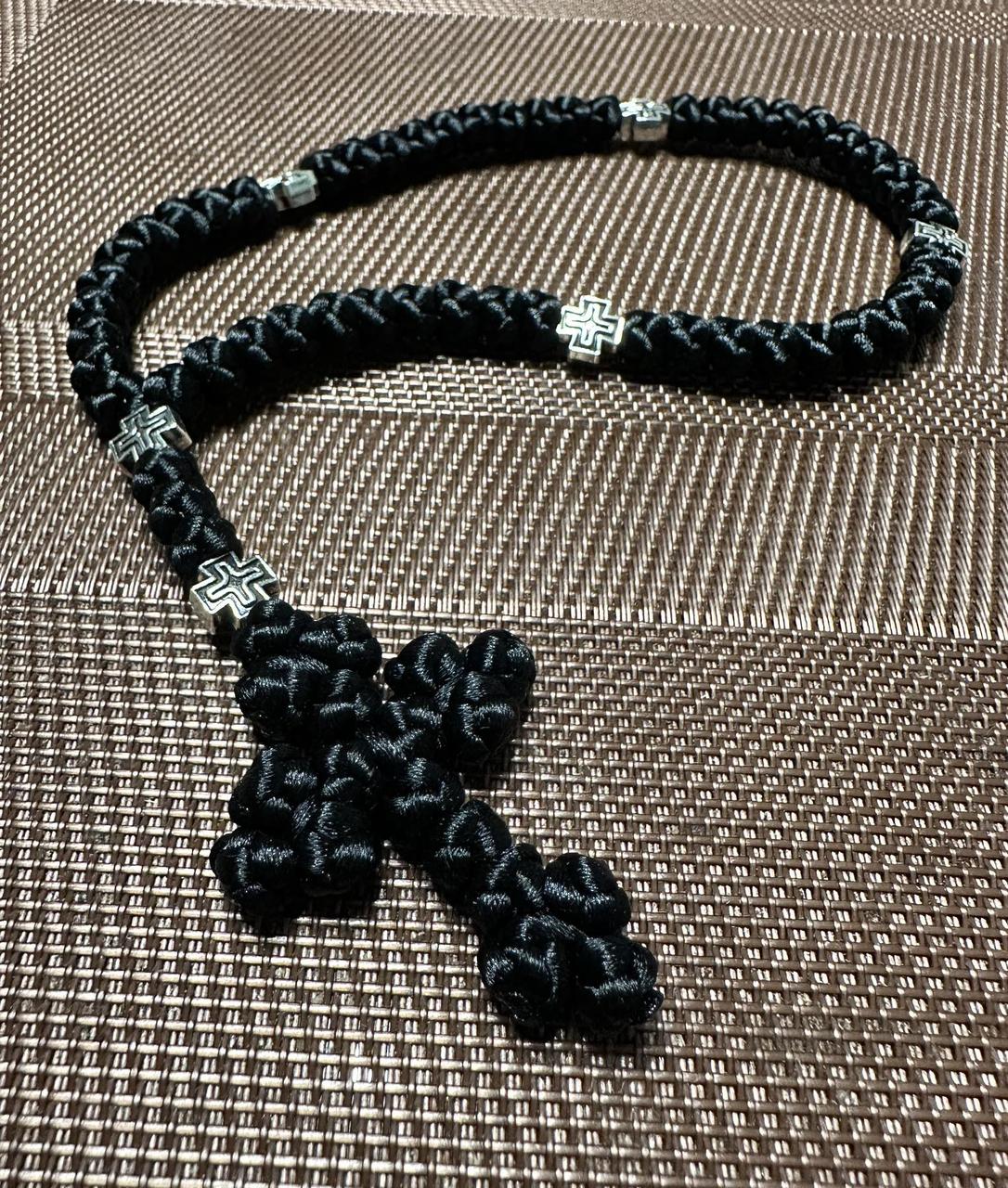 Чотки плетені на 50 вузлів на замовлення чорні, фото 1