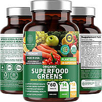 Органическая суперпродуктовая зелень премиум-класса Number One Nutrition Premium Organic Superfood Greens 60