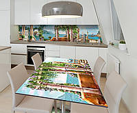 Наклейка 3Д виниловая на стол Zatarga «Жизнь в раю» 650х1200 мм для домов, квартир, столов, к IN, код: 6510616