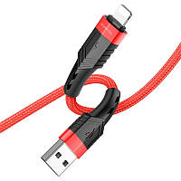 Кабель передачи данных Borofone BU35 Influence USB to Lightning 2.4A 1.2 м Red ET, код: 8149511