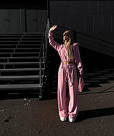 YB_Жіночий повсякденний комфортний велюровий костюм двійка (кофта + штани) 18 кольорів Арт. 1053А430 42/44 Рожевий