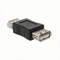 Перехідник обладнання Lucom USB2.0 A F F адаптер прямий чорний (62.09.8069) ET, код: 7455002