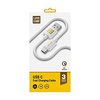 Кабель Luxe Cube USB-USB Type C, 3А, 1м, белый (8889998698469) ET, код: 6713468