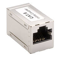 Перехідник мережевий Lucom RJ45 UTP6 F F адаптер Coupler Metal Gold металік (62.09.8183) ET, код: 7455205