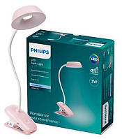 Лампа настольна Philips Led Reading Desk lamp Donutclip рожевий